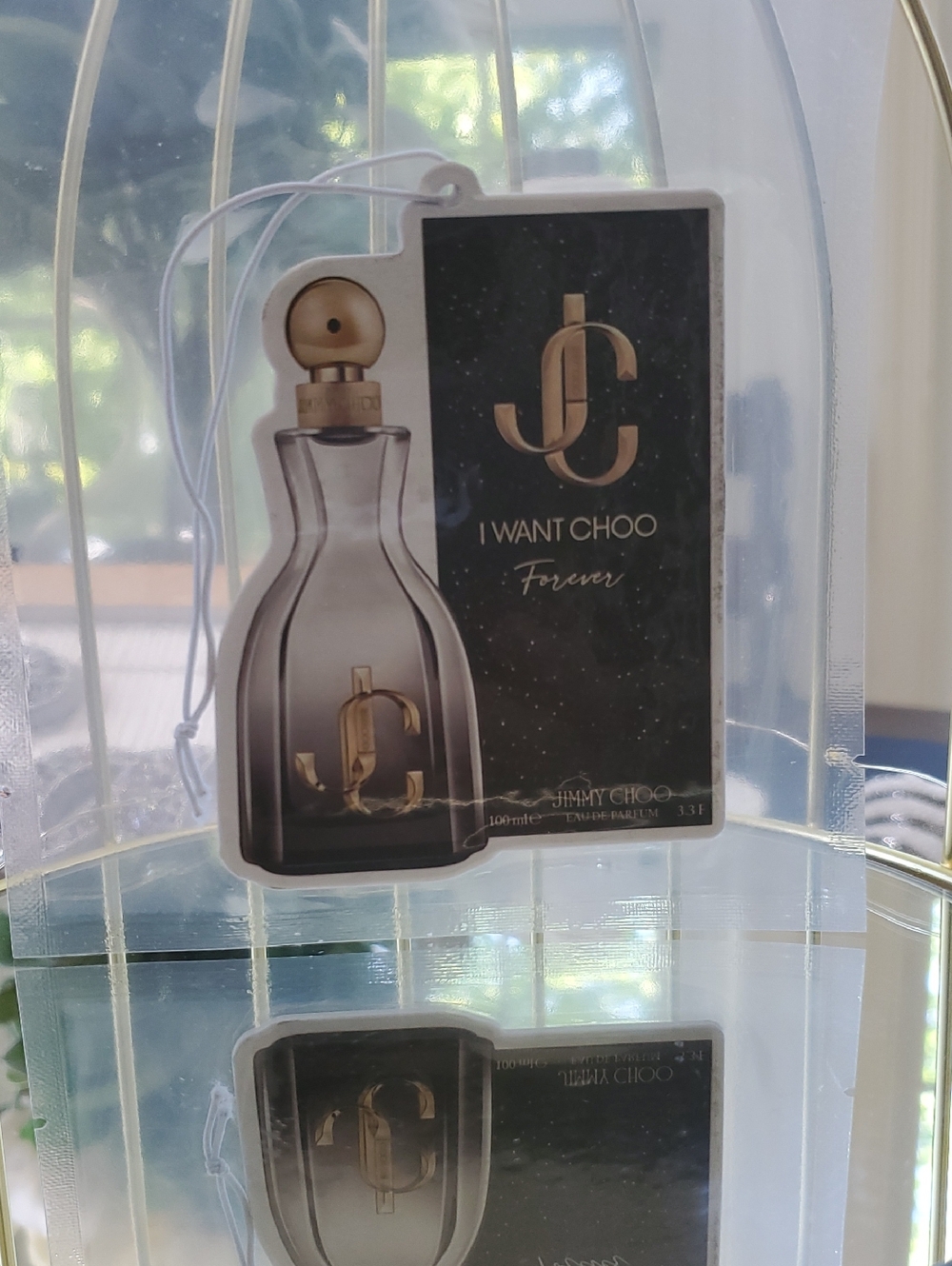 Jimmy Choo Black & Gold 'I Want Choo Forever' Hanging Air Freshener